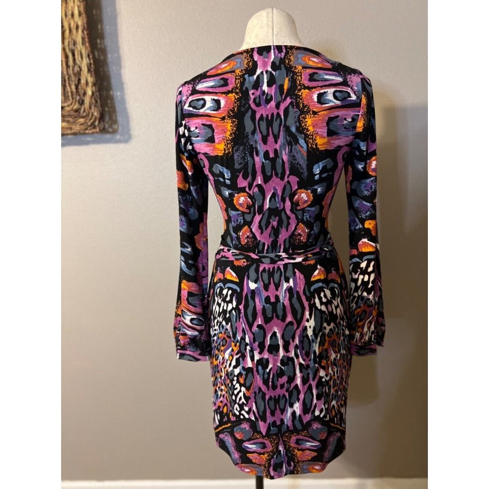 Hale Bob Dress S Small Stretch Career Church Washable Long Sleeve Colorful - Picture 5 of 12